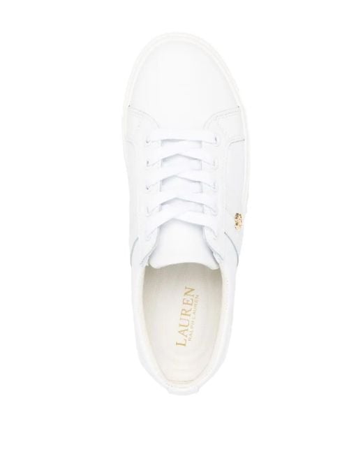 Ralph Lauren White Janson Low-Top Sneakers