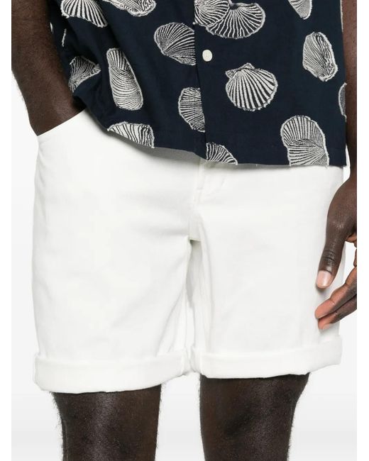 Dondup White Rolled-Hem Shorts for men