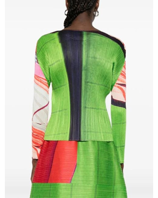 Pleats Please Issey Miyake Red Pleated T-Shirt