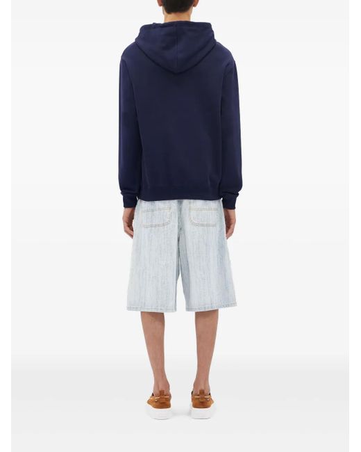 MSGM Blue Patch-Detail Hoodie for men