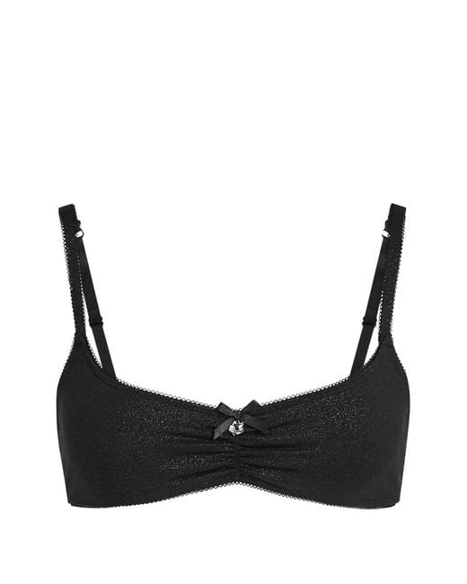 Karl Lagerfeld Black Ikon Glitter Bralette