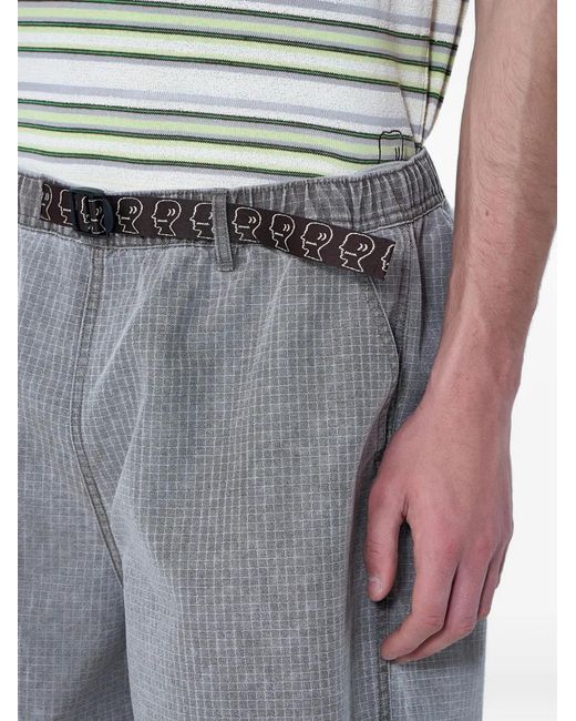 Brain Dead Gray Belted Cotton Shorts for men