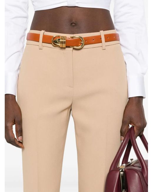 Ermanno Scervino Natural Tailored Straight-Leg Pants With Fitted Waistband