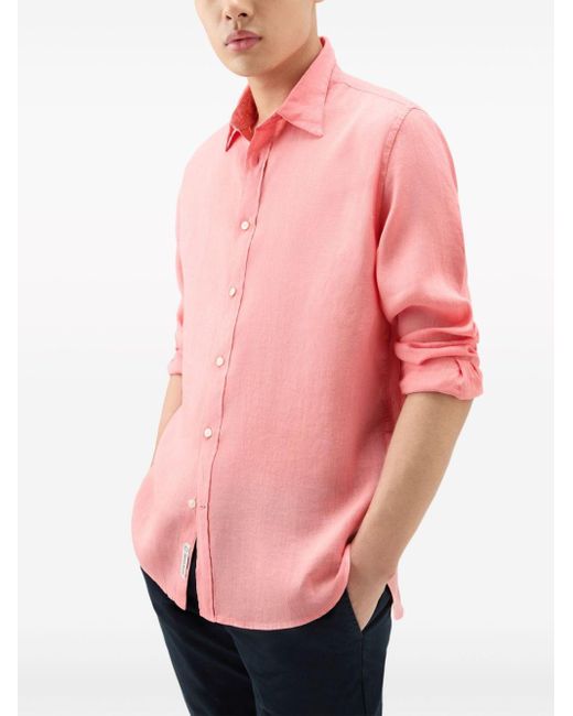 Woolrich Linnen Overhemd in het Pink voor heren