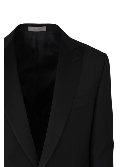 Corneliani Black Peak-Lapel Single-Breasted Suit for men
