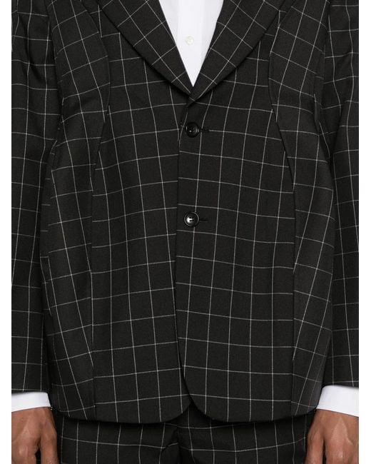 Comme des Garçons Black Windowpane Check Tailored Blazer for men