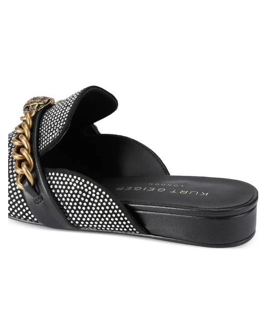 Kurt Geiger Black Chelsea Chain- Embellished Mules