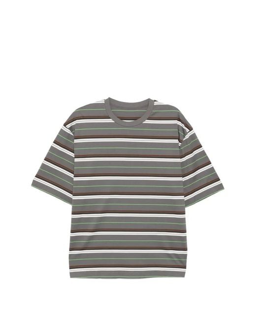 CROQUIS Gray Striped-Print T-Shirt for men