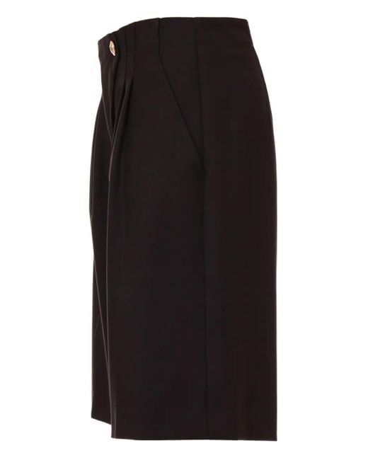 Just Cavalli Black Pleated Button Shorts
