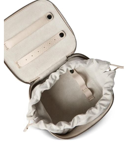 Brunello Cucinelli Natural Grained Calfskin Jewelry Box With Shiny Zipper Pull