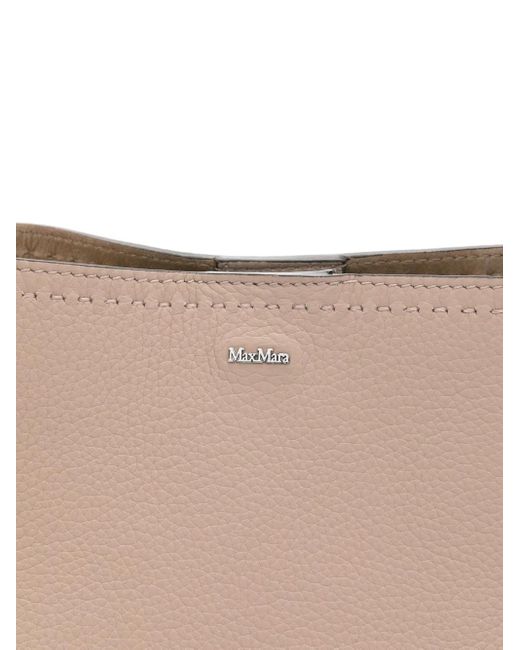 Max Mara White Archetipo Leather Bucket Bag