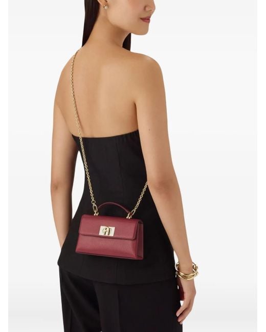 Furla Red Top-Handle Chain Mini Bag