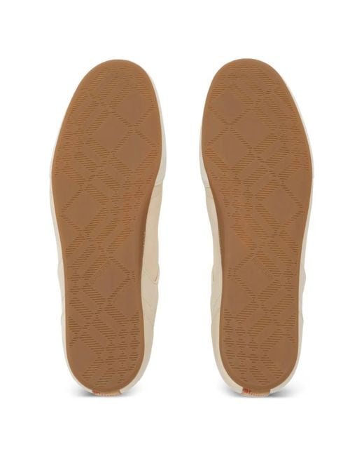 Burberry White Leather Knight Runner Sneakers for men