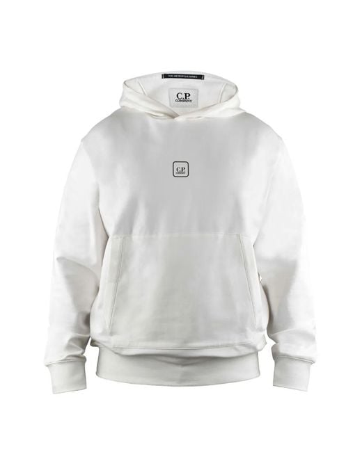 C P Company Gray Graphic-Print Hoodie for men