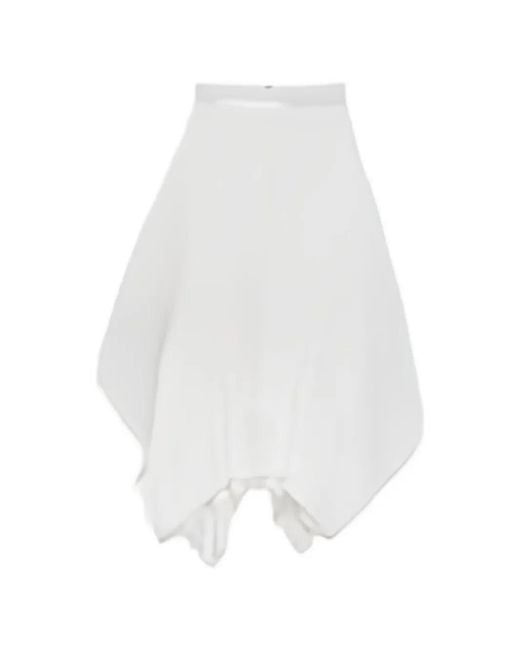 J.W. Anderson White Asymmetric-Hem A-Line Skirt