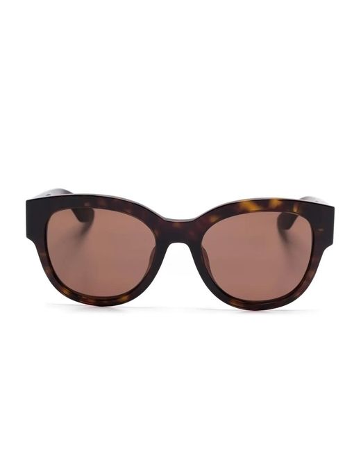 McQueen Brown Round-Frame Sunglasses