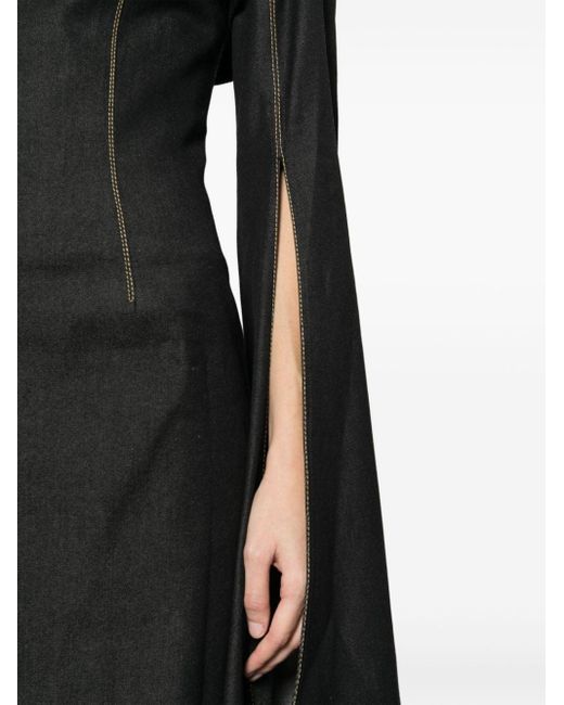 Dorothee Schumacher Black Contrast-stitching Cotton-blend Dress