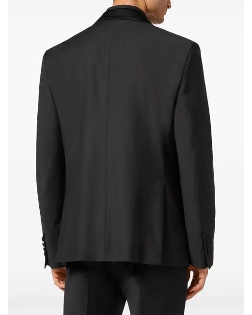 Philipp Plein Black Flame Single-Breasted Blazer for men
