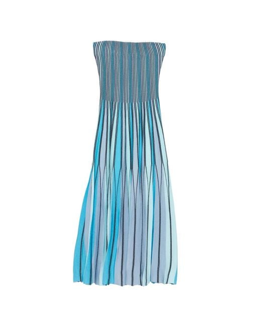 Jonathan Simkhai Blue Soleil Striped Midi Dress