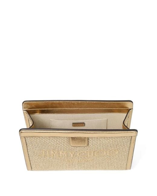 Jimmy Choo Natural Avenue Logo Clutch Bag