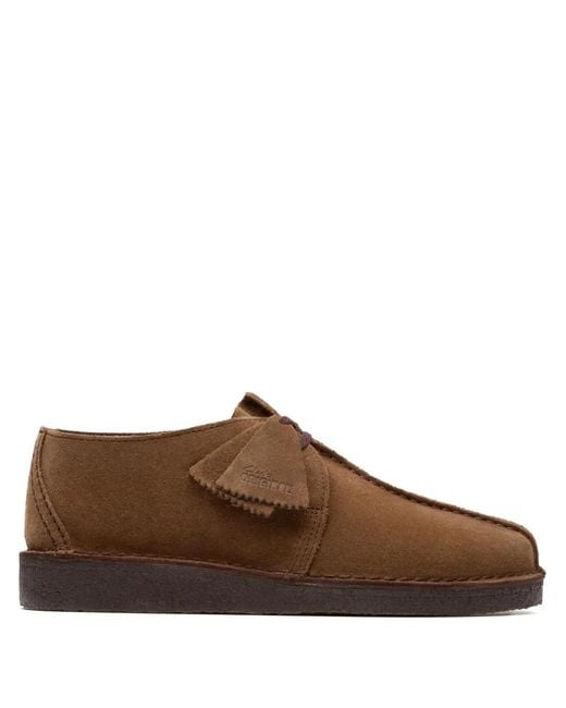 Clarks Brown Desert Trek Shoes for men
