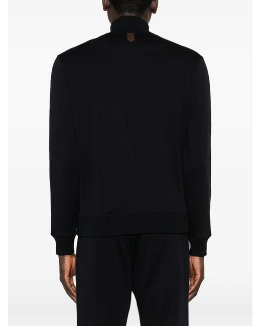 Canali Black Zip Trim Sweater for men