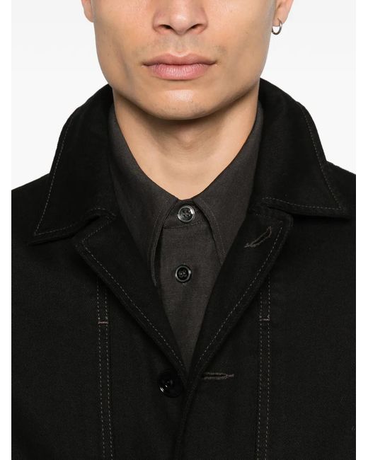 Lemaire Black Pocket Button Overshirt