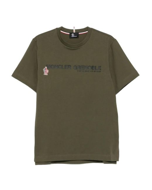 メンズ Moncler ロゴ Tシャツ Green