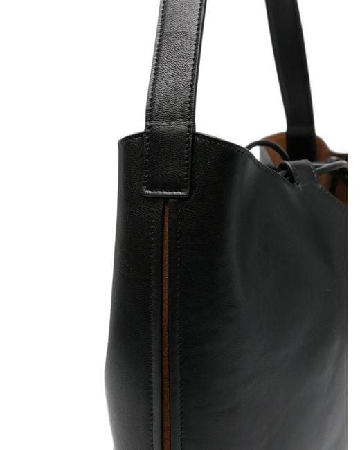 Hereu Black Riba Leather Bucket Bag