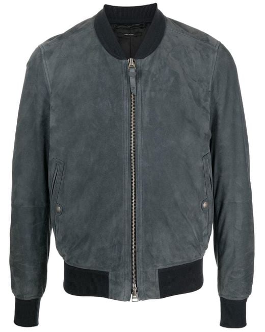 Tom Ford Suedeleather Bomber Jacket in Gray for Men Lyst