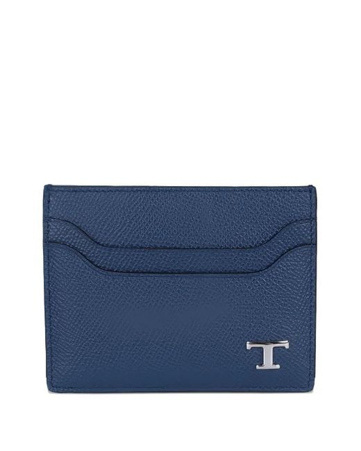 Tod's Blue Logo-Plaque Leather Cardholder for men