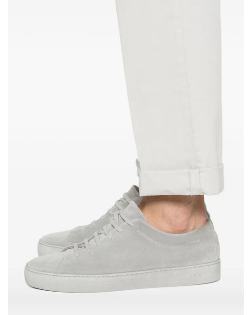 Dondup White Cuffed Trousers for men