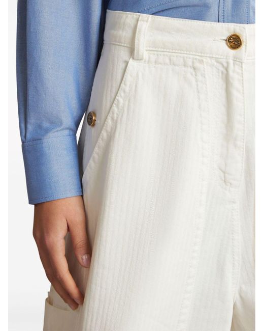 Pantalon ample à motif de chevrons Etro en coloris White