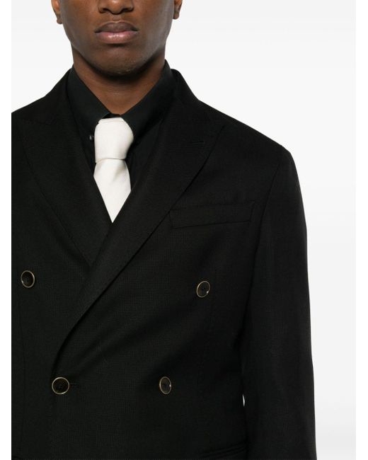 Emporio Armani Black Wool Doulbe-Breasted Blazer Jacket for men