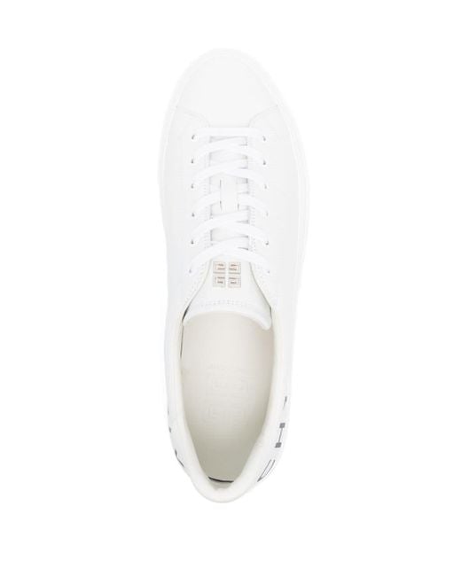 Givenchy White Logo-print Leather Sneakers for men