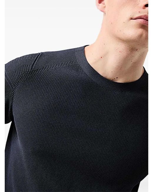 ALPHATAURI Blue Waffle-Knit Jumper for men