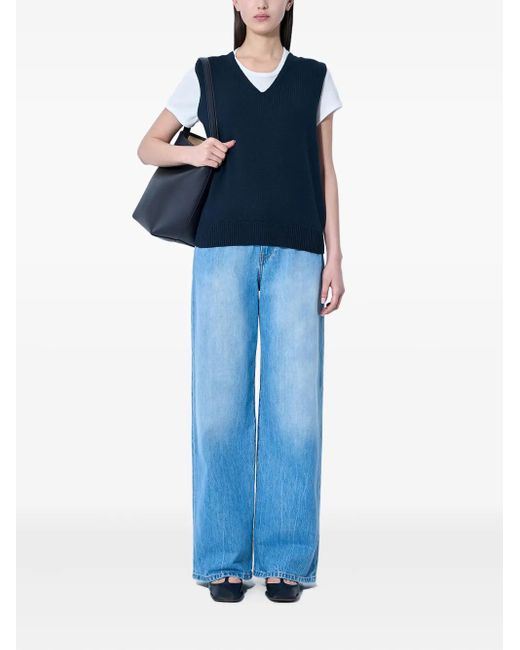 The Row Blue V-Neck Vest