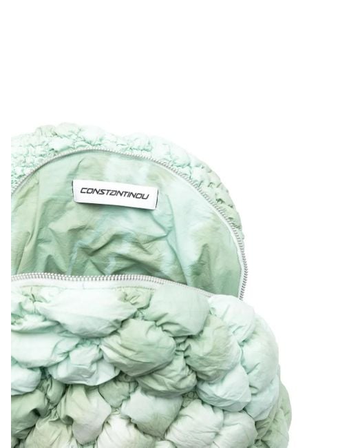Charlie Constantinou Green Quilted Backpack for men