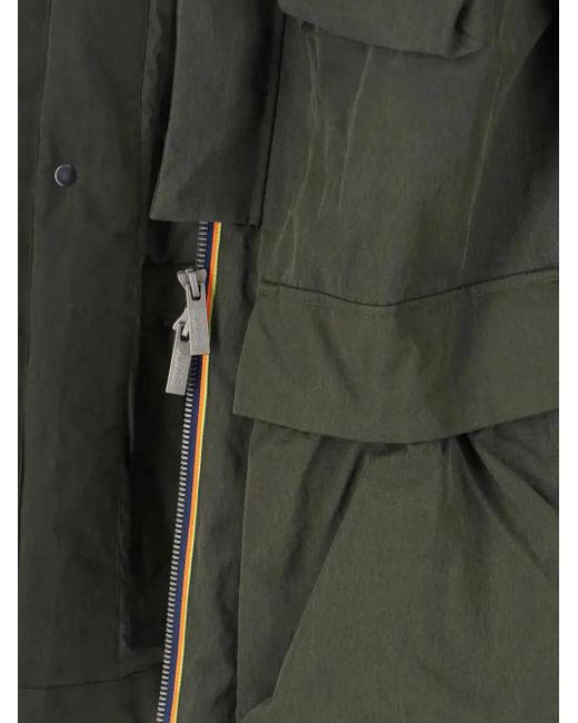 K-Way Green Hooded Pocket Jacket for men