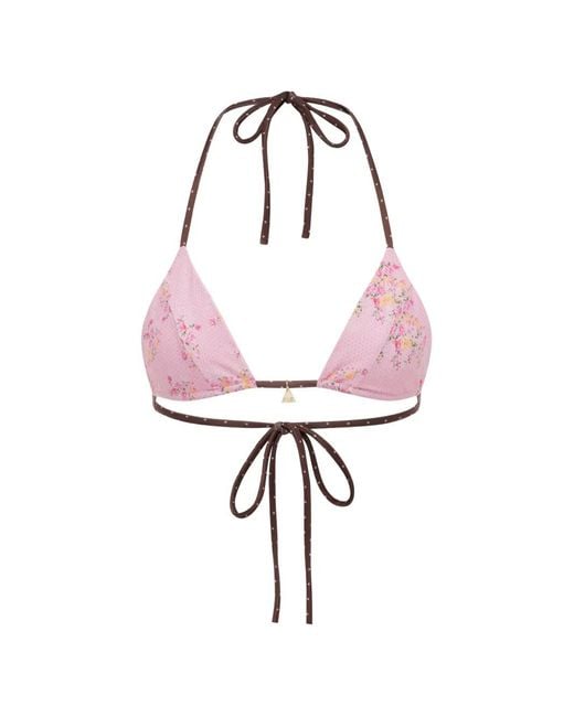 FAE SWIM White Honey Reversible Floral-Print Bikini Top