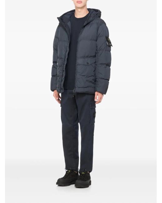 Stone Island Blue 4100011 Crinkle Reps Ny Padded Jacket for men