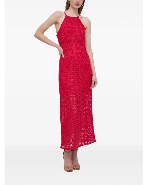 Guess Red Lace Spaghetti Strap Maxi Dress
