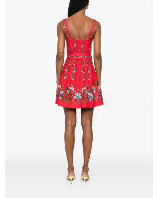 Farm Rio Red Sweet Bloom Bouquet Dress