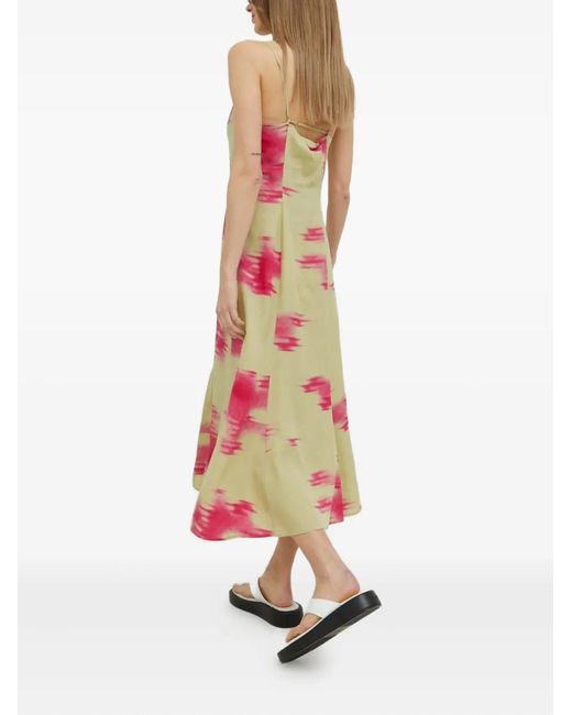 Samsøe & Samsøe White Button Print Midi Dress