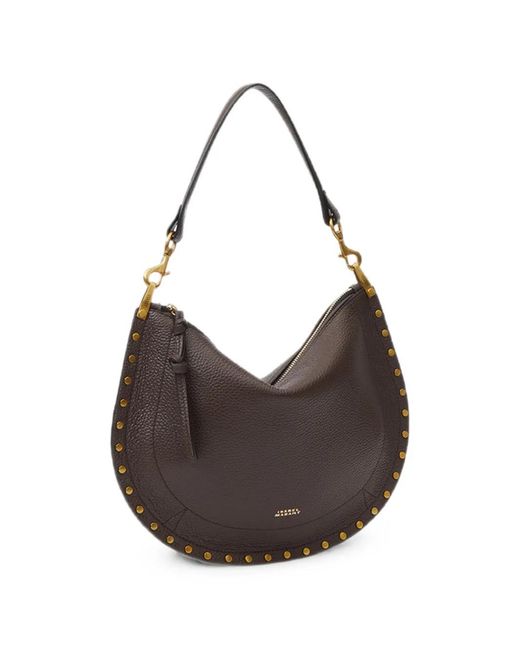 Isabel Marant Gray Oskan Soft Zip Shoulder-Strap Bag