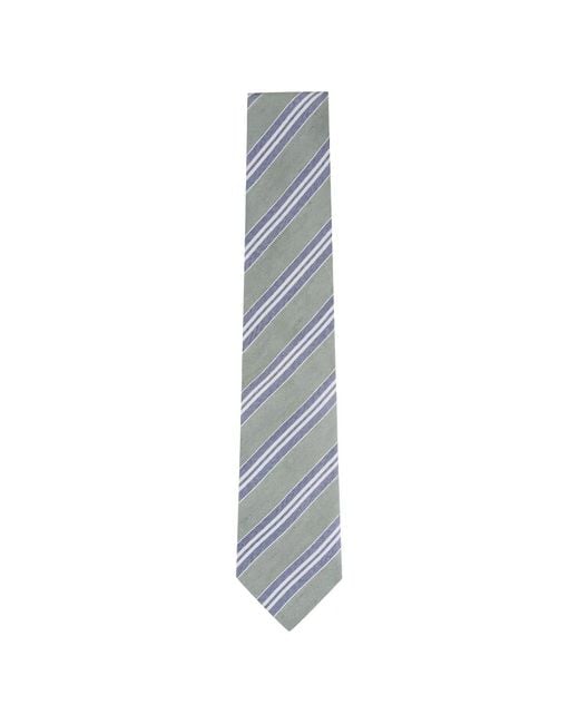 Paolo Albizzati White Striped Silk-Blend Tie for men