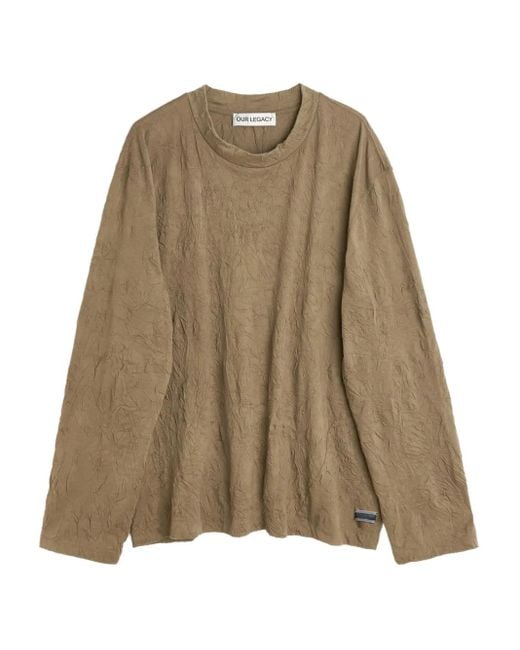 T-Shirt Girocollo A Maniche Lunghe di Our Legacy in Natural da Uomo