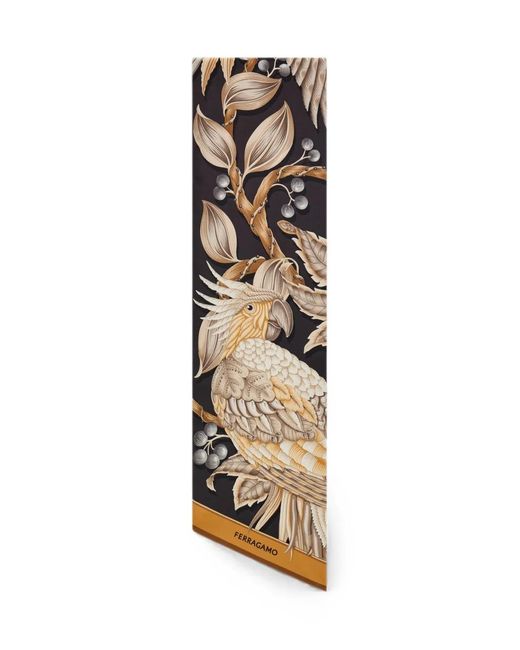 Ferragamo White Parrots-Print Bandeau
