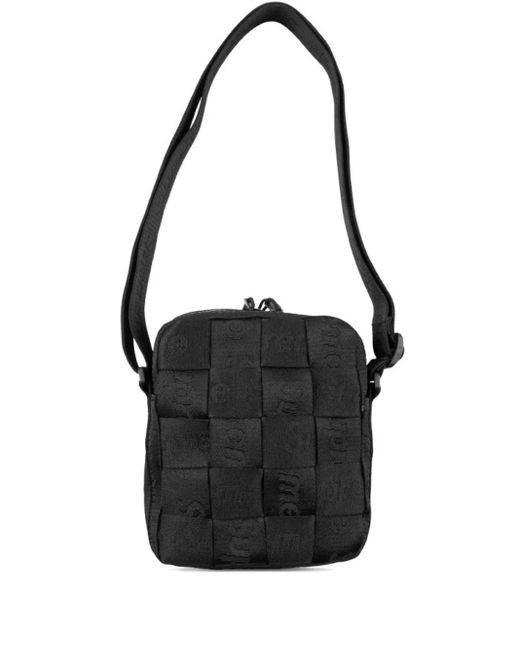 Supreme Interwoven Jacquard Logo Messenger Bag in Black for