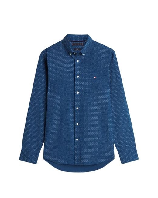 Tommy Hilfiger Blue Polka-Dot Shirt for men